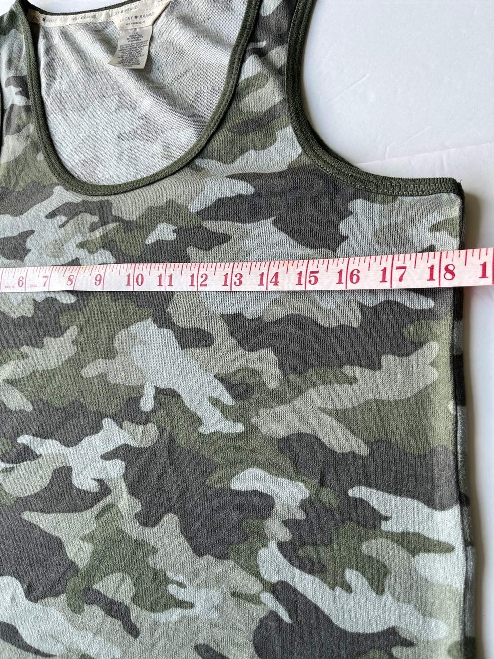 Lucky Brand Camo Tank Top Size L Olive Green Camouflage - Picture 5 of 8